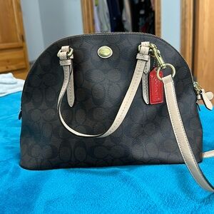 Coach Bowling Bag Satchel style purse. Brown with beige interior.